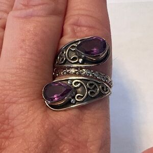 Elegant Purple Gemstone Silver Ring